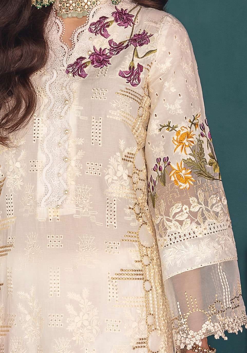 Elaf White | Luxury Lawn | Unstitch Collection | By Shaebiz