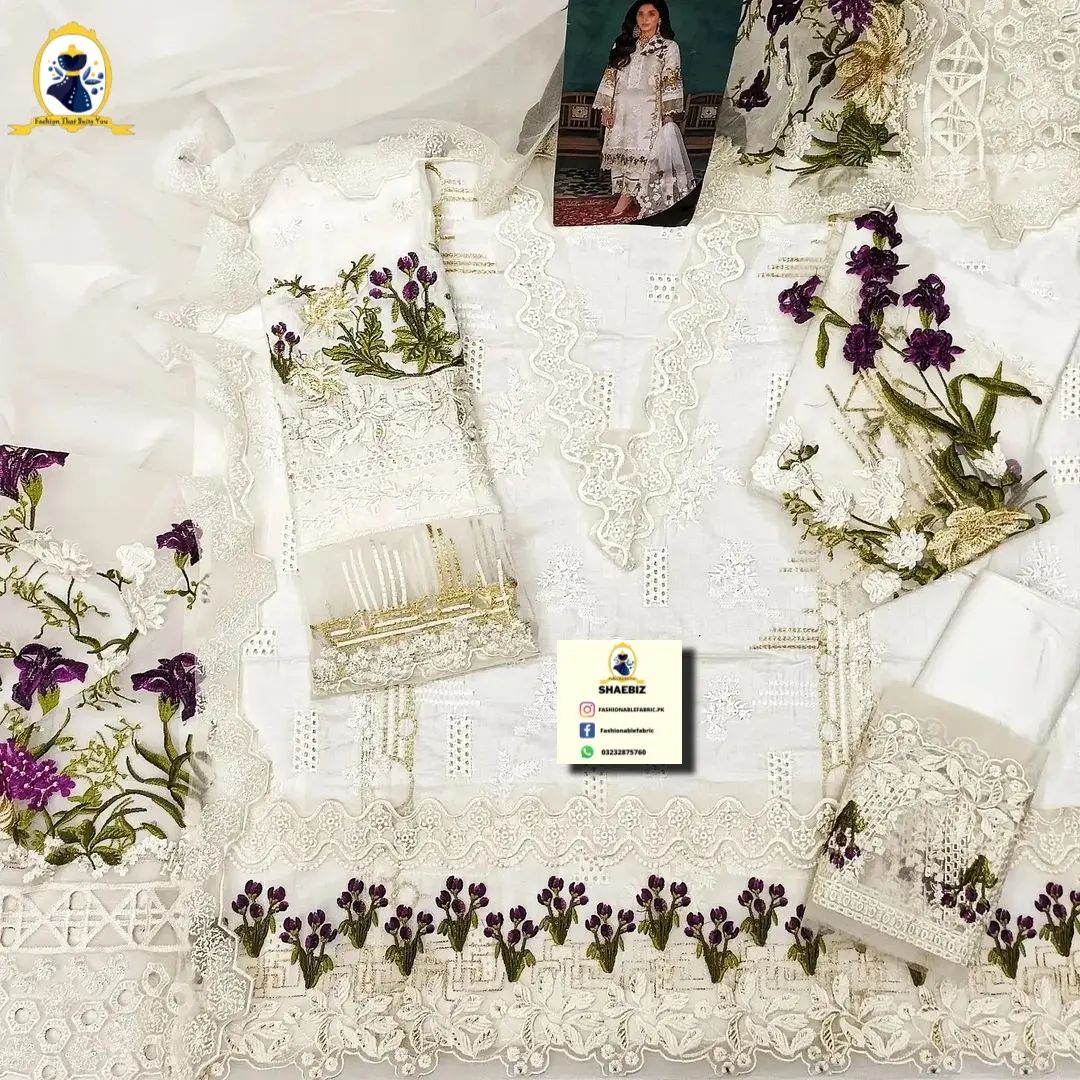 Elaf White | Luxury Lawn | Unstitch Collection | By Shaebiz