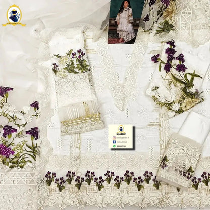 Elaf White | Luxury Lawn | Unstitch Collection | By Shaebiz