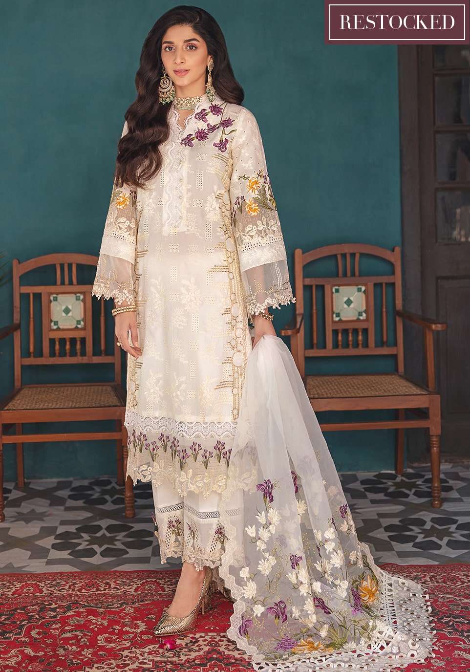 Elaf White | Luxury Lawn | Unstitch Collection | By Shaebiz
