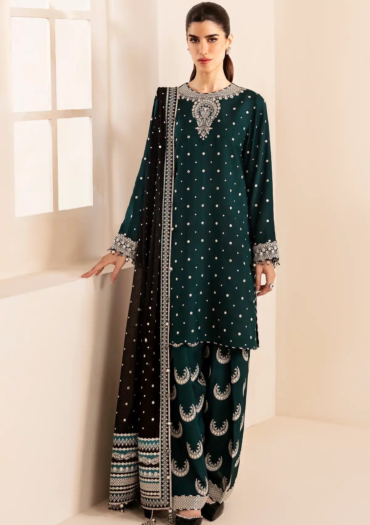 JAZMIN LUXURY RAW SILK DRESS | LAREST COLLECTION 2025| TOP PAKISTANI DRESS BY SHAEBIZ