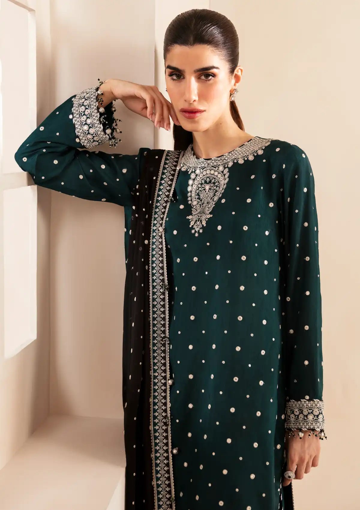 JAZMIN LUXURY RAW SILK DRESS | LAREST COLLECTION 2025| TOP PAKISTANI DRESS BY SHAEBIZ