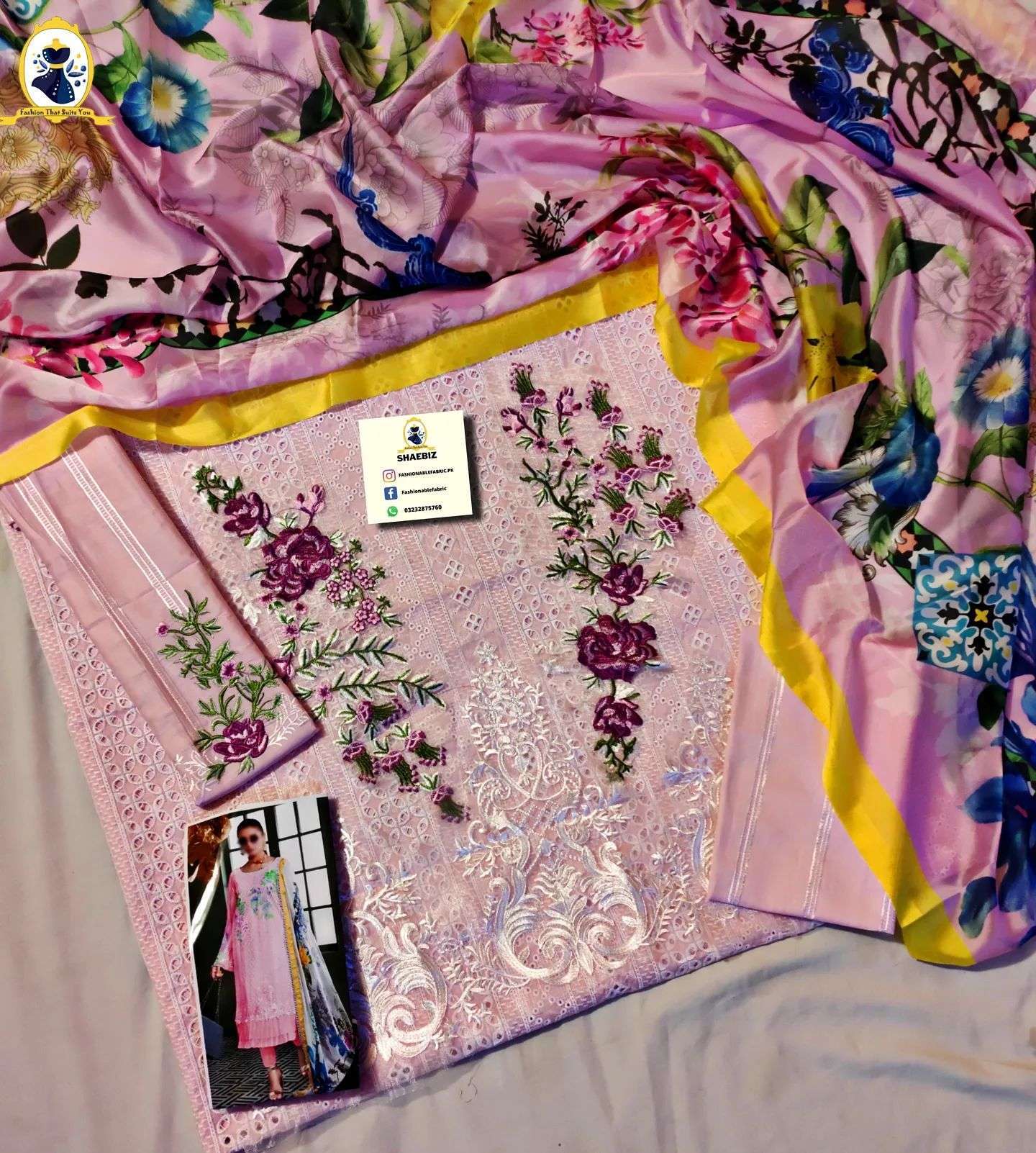 GUL AHMED PINK CHIKAN KARI FORMAL WEAR (GA-SP19)