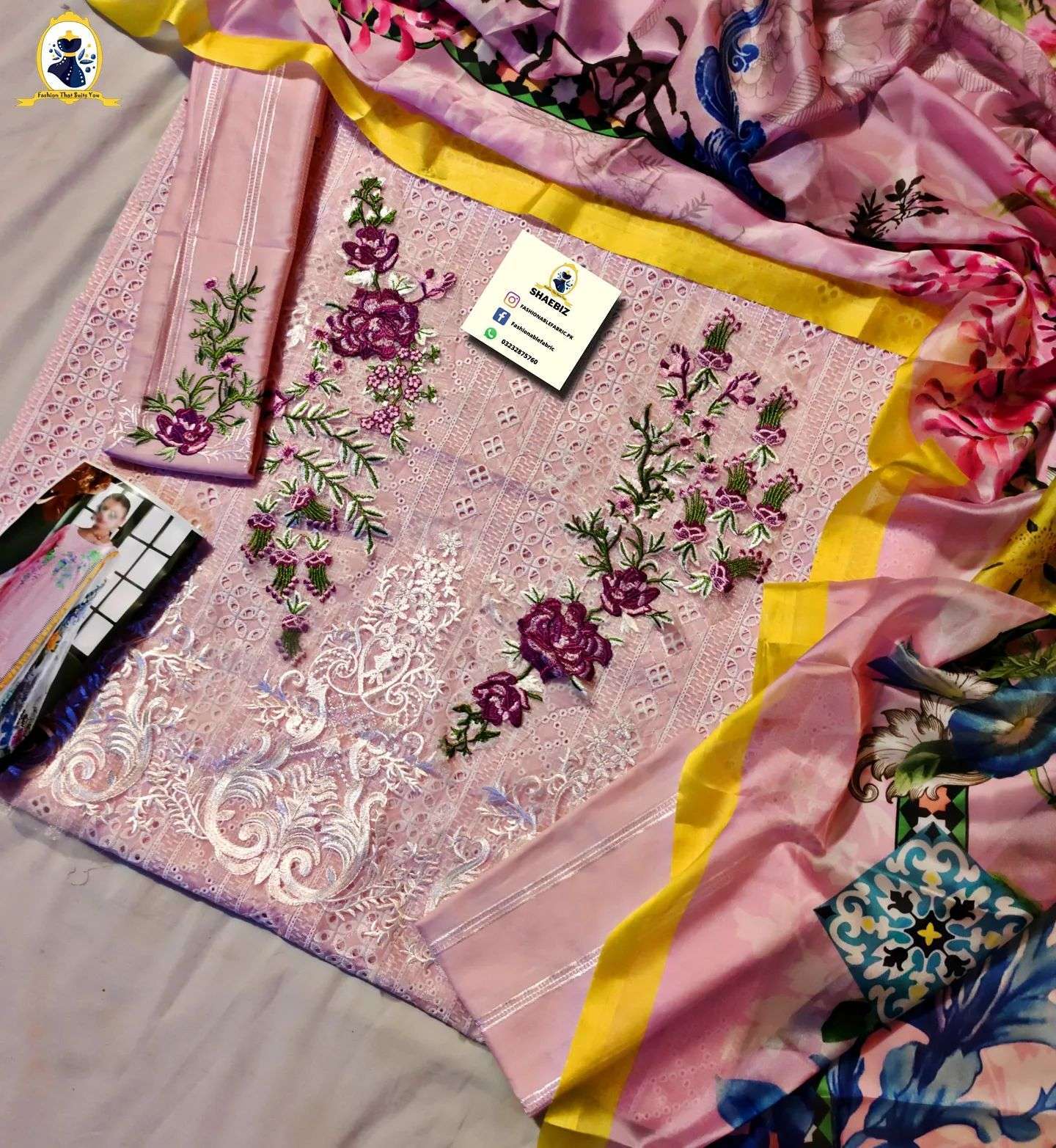 GUL AHMED PINK CHIKAN KARI FORMAL WEAR (GA-SP19)