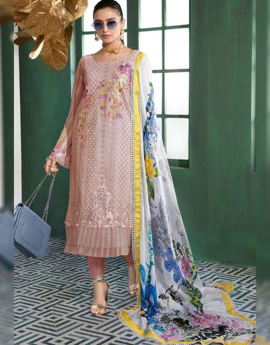 GUL AHMED PINK CHIKAN KARI FORMAL WEAR (GA-SP19)