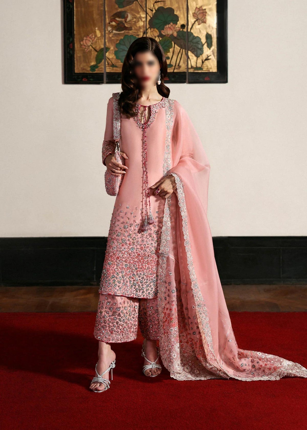 HUSSAIN REHAR EVARA  LUXURY RAW SILK DRESS| UNSTITCHED 3 PCS| TOP PAKISTANI DRESS BY SHAEBIZ