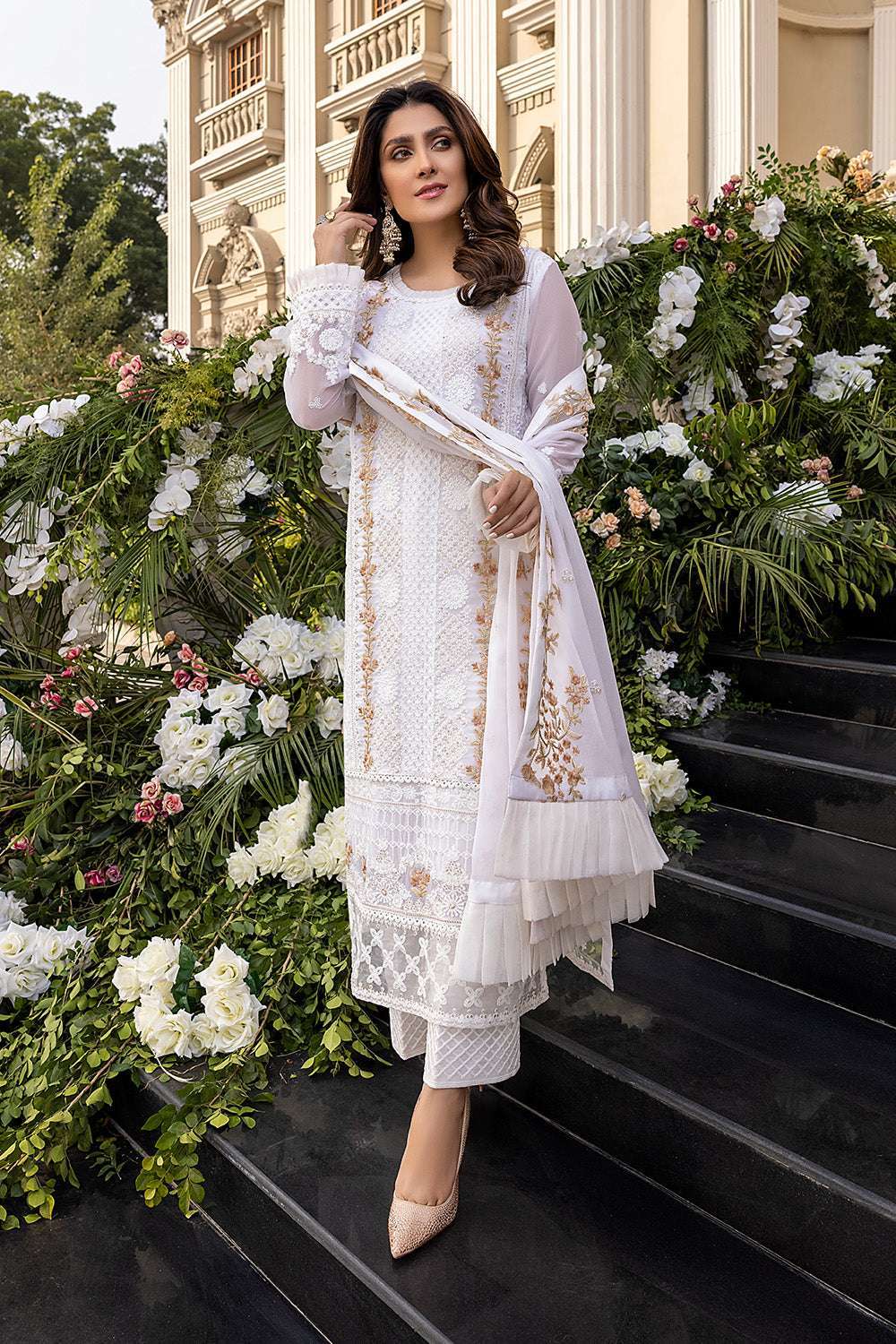 AZURE WHITE CHIFFON LUXURY WEAR (AZ-SW22)