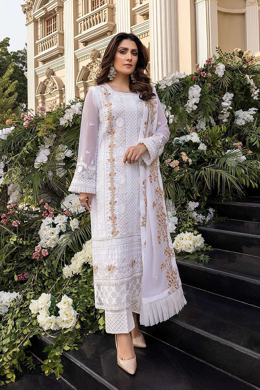 AZURE WHITE CHIFFON LUXURY WEAR (AZ-SW22)