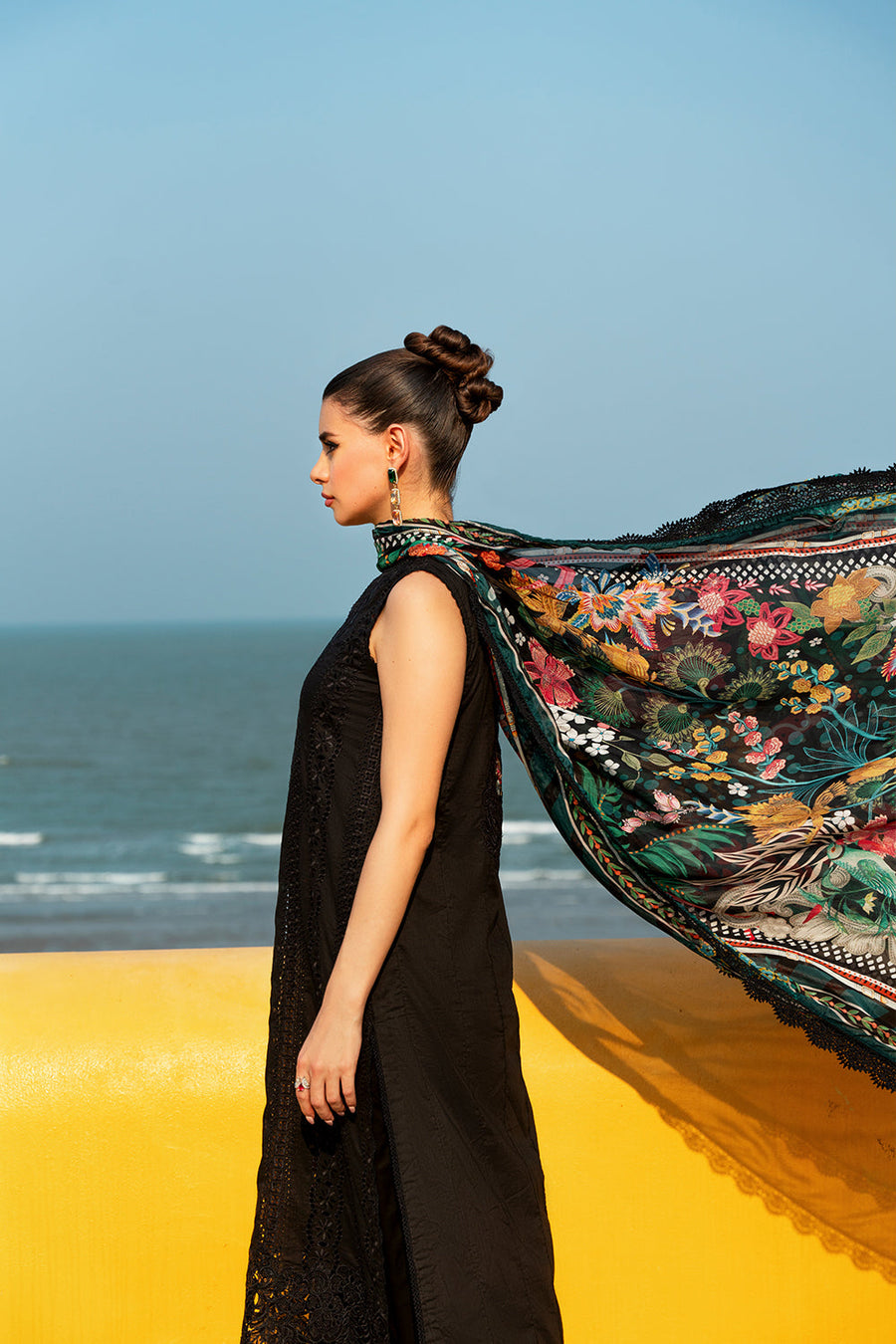 SAIRA RIZWAN BLACK BLOSSOM LUXURY LAWN COLLECTION| UNSTITCHED MASTER REPLICA| TOP PAKISTANI DRESS BY SHAEBIZ