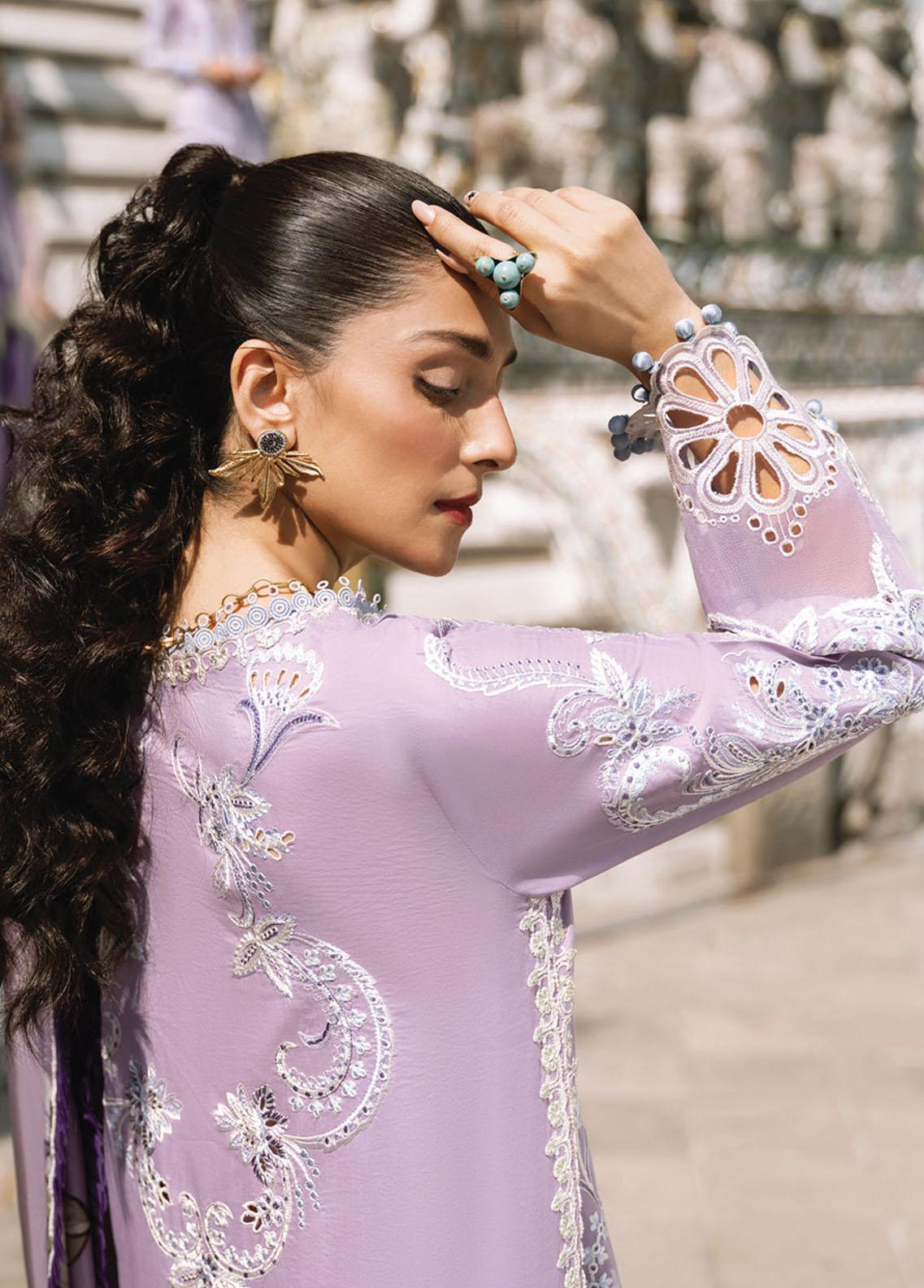 MUSHQ PURPLE LAWN COLLECTION| TOP PAKISTANI DRESS BY SHAEBIZ|