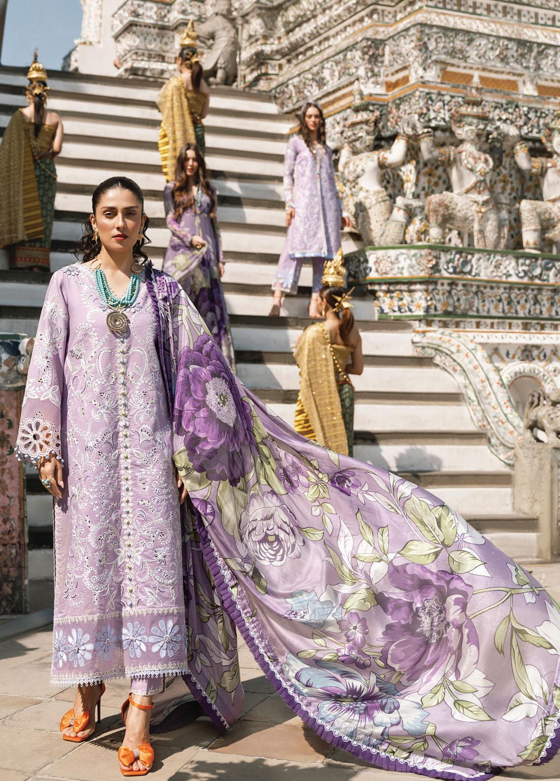 MUSHQ PURPLE LAWN COLLECTION| TOP PAKISTANI DRESS BY SHAEBIZ|