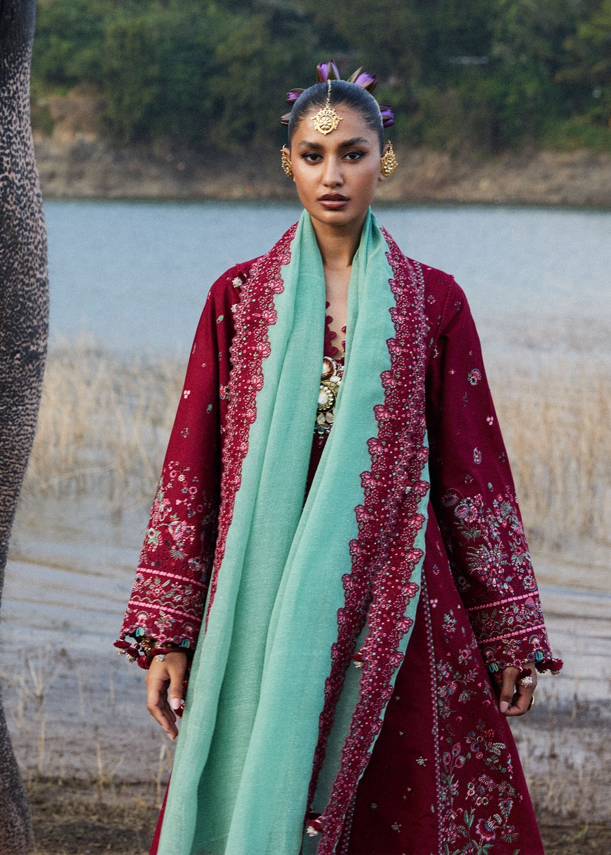 HUSSAIN REHAR MAHOGANY 2026 PREMIUM COTTON COLLECTION| UNSTITCHED 3 PCS BY SHAEBIZ