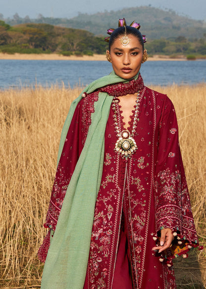 HUSSAIN REHAR MAHOGANY 2026 PREMIUM COTTON COLLECTION| UNSTITCHED 3 PCS BY SHAEBIZ