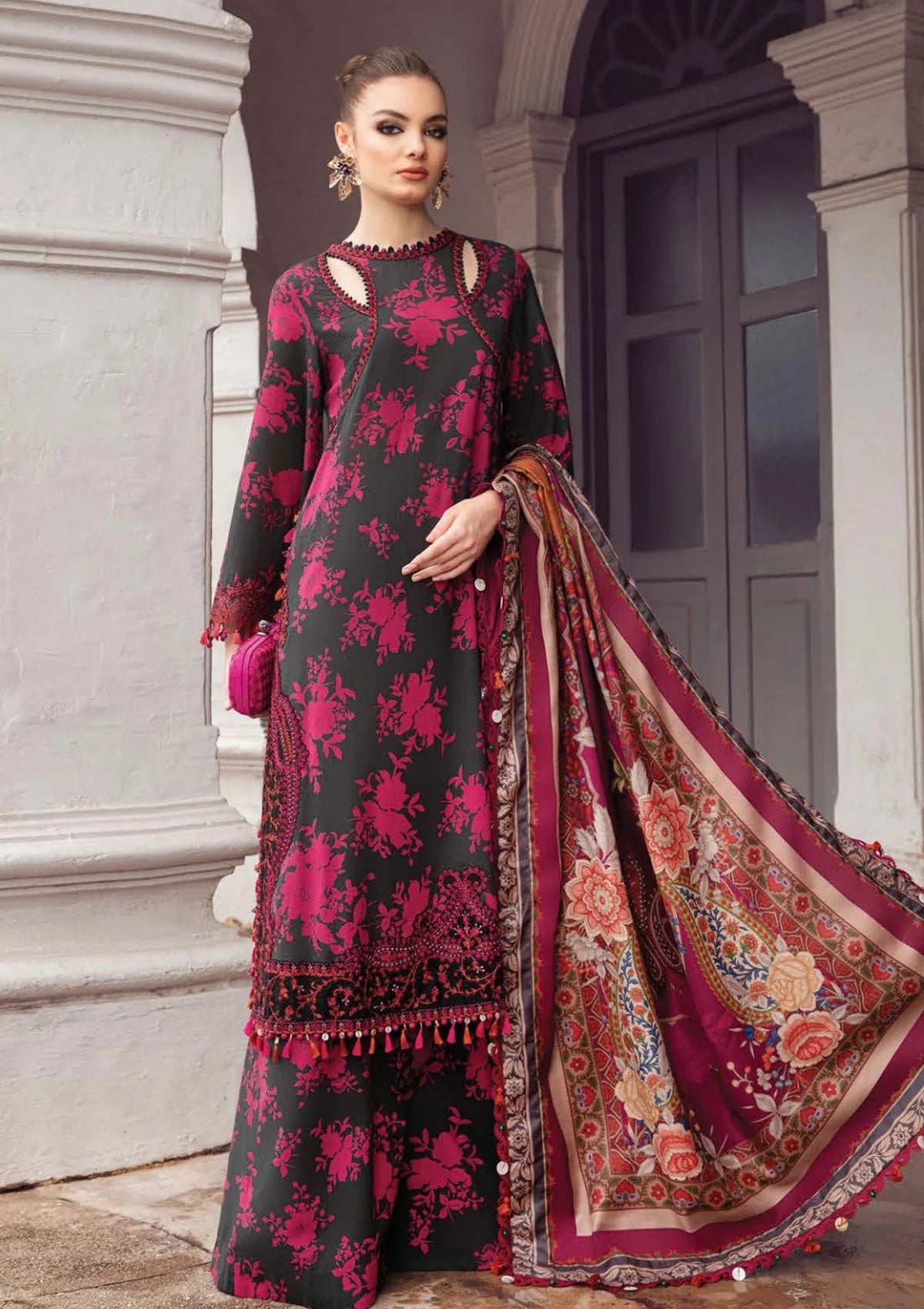 Maria b Lawn Mprint 2024 Latest Eid Collection Pakistani Unstitch Dress By Shaebiz