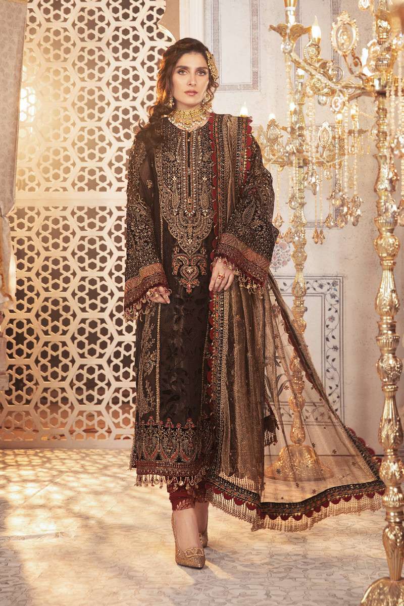 MARIA B ORGENZA BLACK AND BOLDEN PARTY WEAR DRESS(MB-BG21)