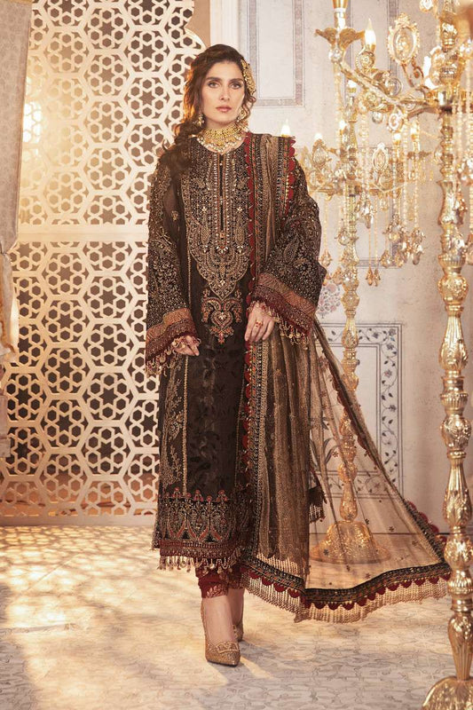 MARIA B ORGENZA BLACK AND BOLDEN PARTY WEAR DRESS(MB-BG21)