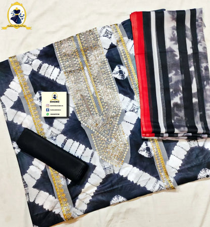 MARIA B M PRINT LAWN 2023 TIE & DYE UNSTITCH FORMAL WEAR COLLECTION