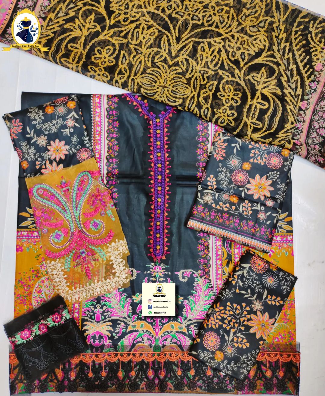 Maria.B Summer 2024 Lawn Digital Print | Top Pakistani Dress | By Shaebiz