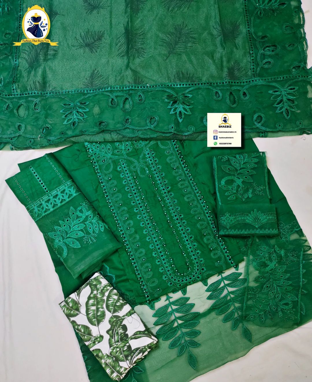 MARAI B | GREEN VOYAGE A LUXE LAWN | EID COLLECTION | UNSTITCHED EMBROIDERED 3 PIECE