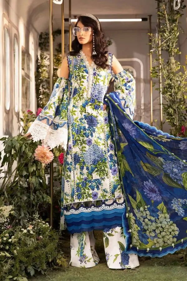MARIA B LATEST LAWN SUMMER 2024 EID COLLECTION TOP PAKISTANI DRESS BY SHAEBIZ