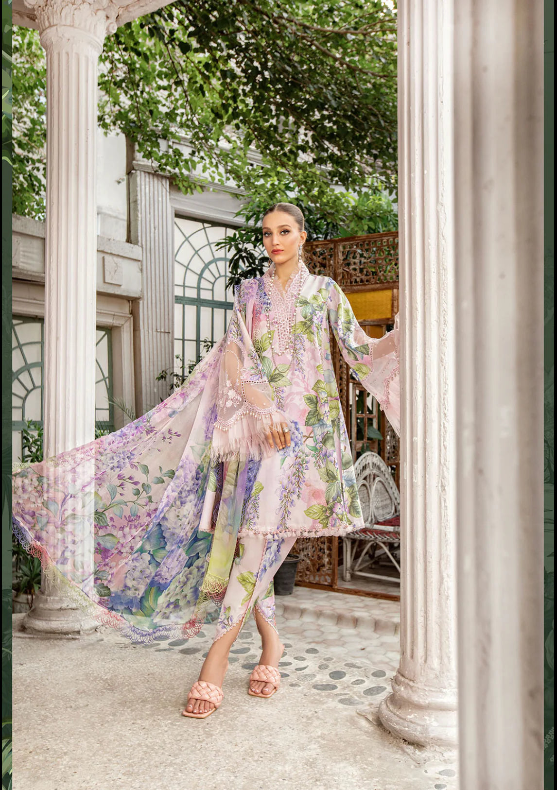 MARIA B | M PRINT 3 PIECE | SWISS DIGITAL LAWN UNSTITCH COLLECTION | BY SHAEBIZ