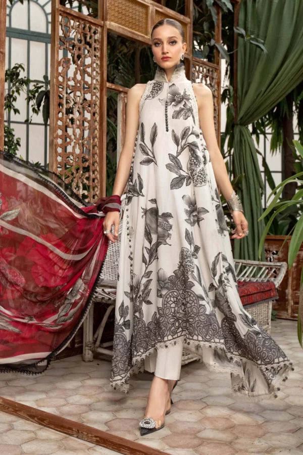 MARIA B ANAR M.PRINT LAWN | UNSTITCH FORMAL WEAR COLLECTION | BY SHAEBIZ
