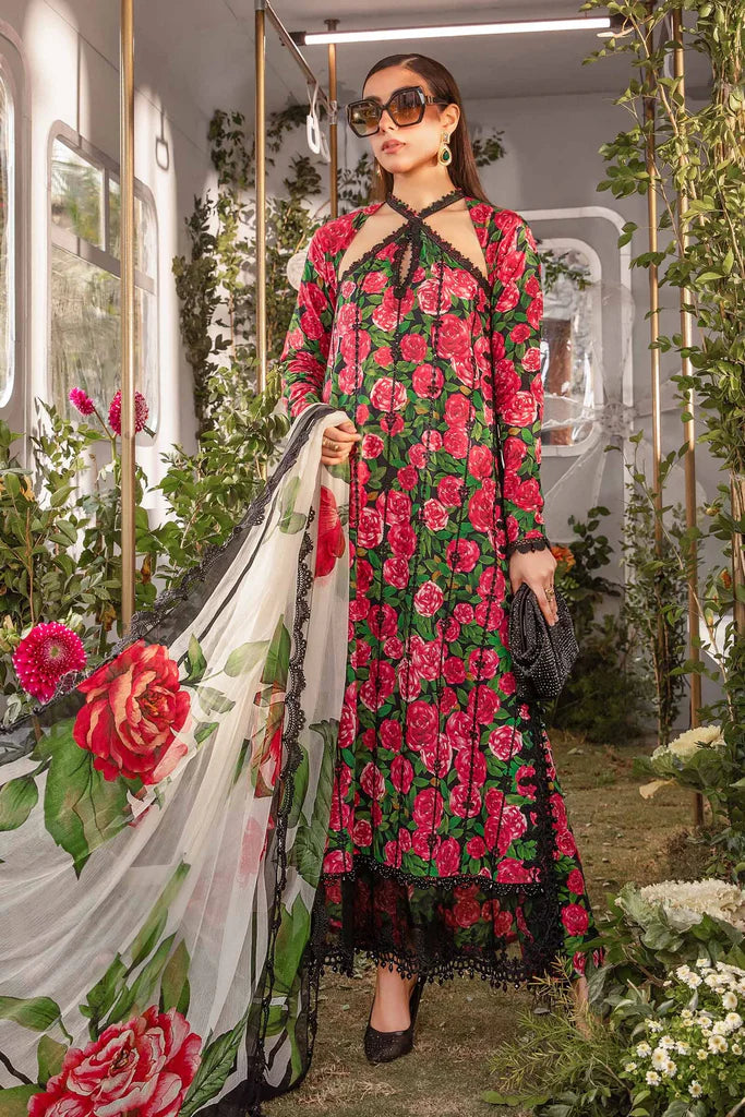MARIA B MPRINT SUMMER LAWN COLLECTION |PINK FLOWER| TOP PAKISTANI DRESS BY SHAEBIZ