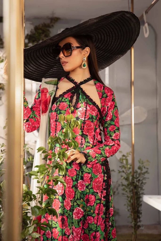 MARIA B MPRINT SUMMER LAWN COLLECTION |PINK FLOWER| TOP PAKISTANI DRESS BY SHAEBIZ