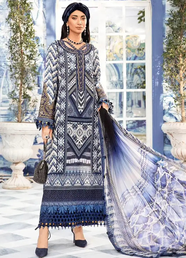 MARIA B BLUE MPRINT LAWN COLLECTION|TOP PAKISTANI DRESS BY SHAEBIZ
