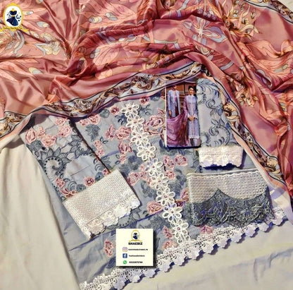 MUSHQ LAWN CHIKAN KARI DRESS (ML-S22)