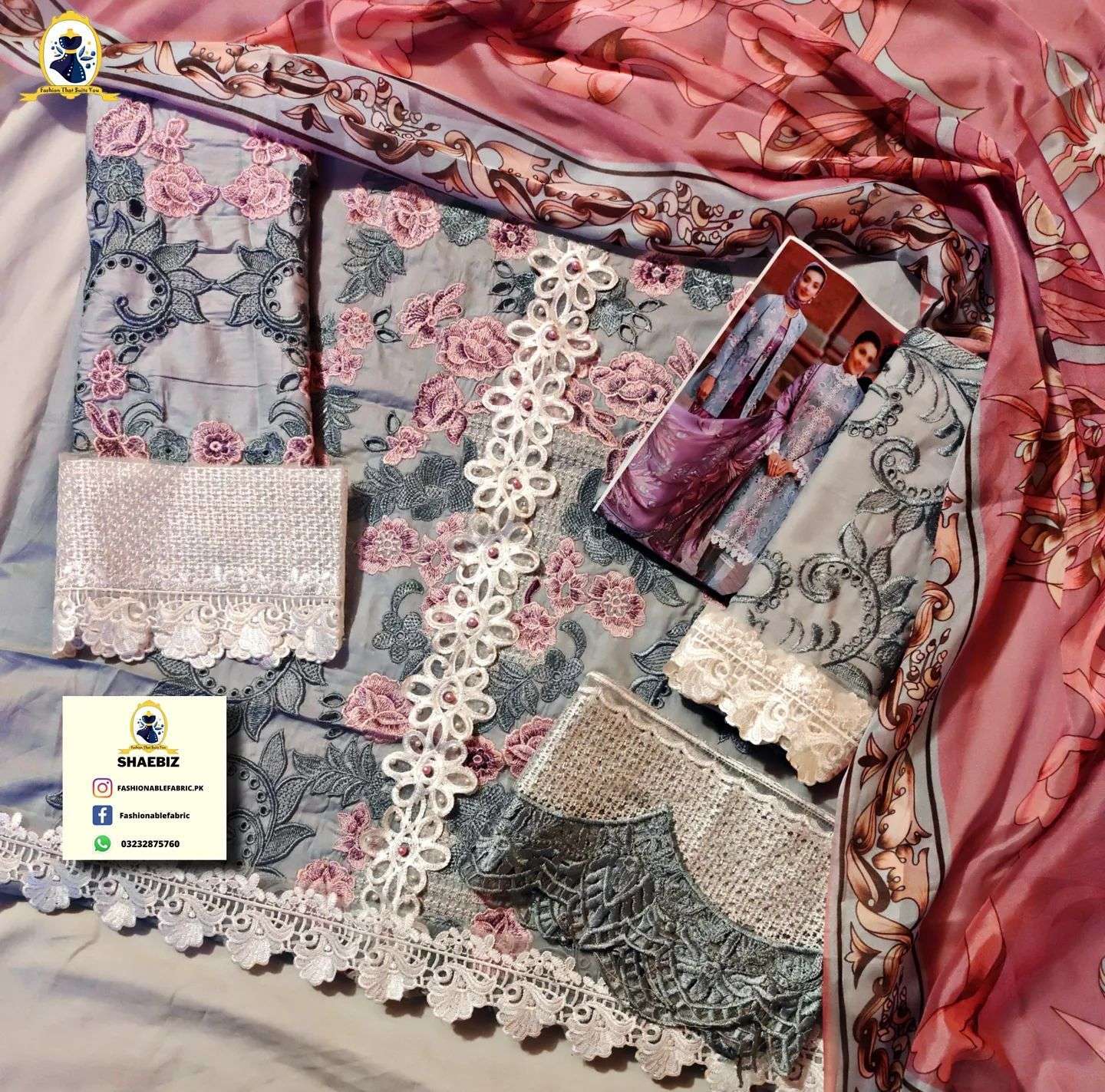 MUSHQ LAWN CHIKAN KARI DRESS (ML-S22)