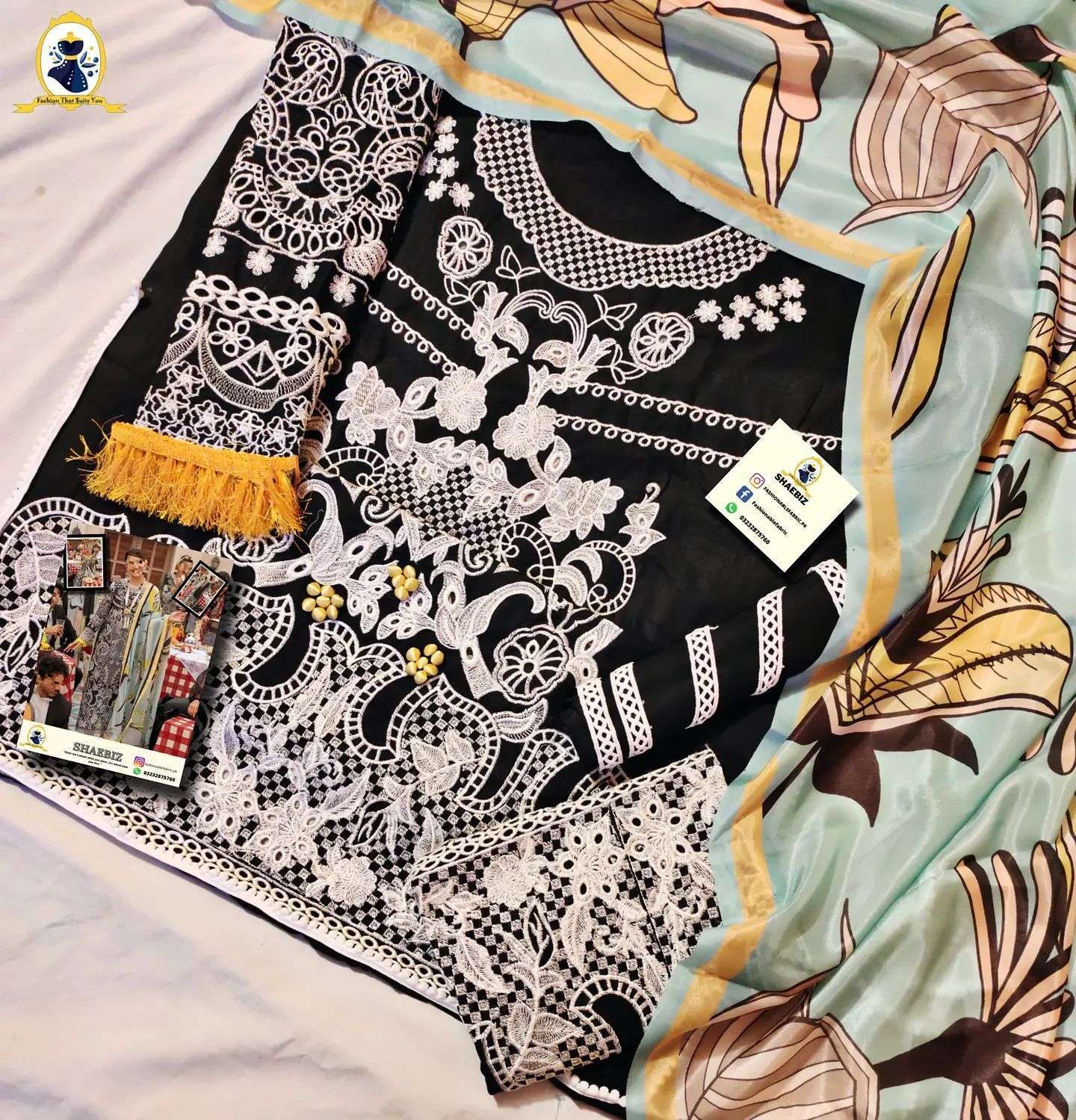 MUSHQ LAWN CAMILA CHIKAN KARI FORMAL DRESS (MQ-SB22)