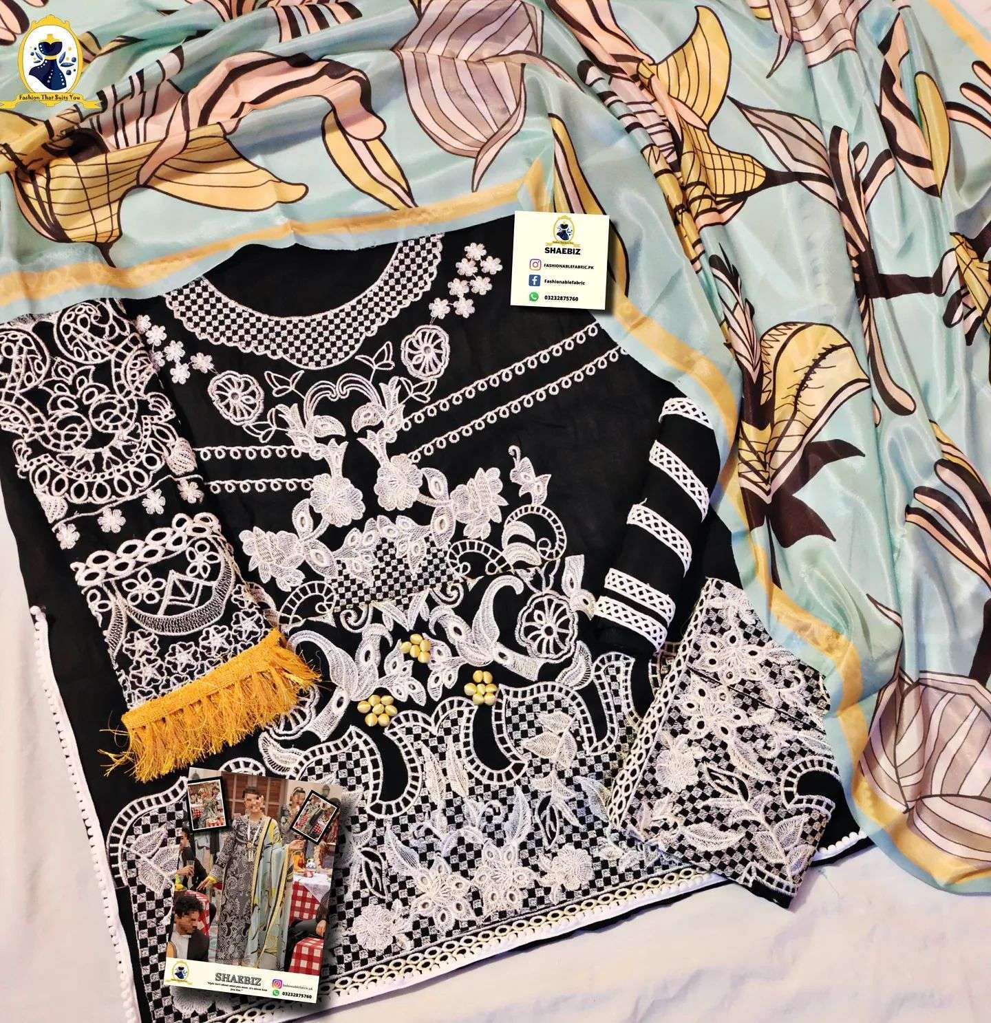 MUSHQ LAWN CAMILA CHIKAN KARI FORMAL DRESS (MQ-SB22)