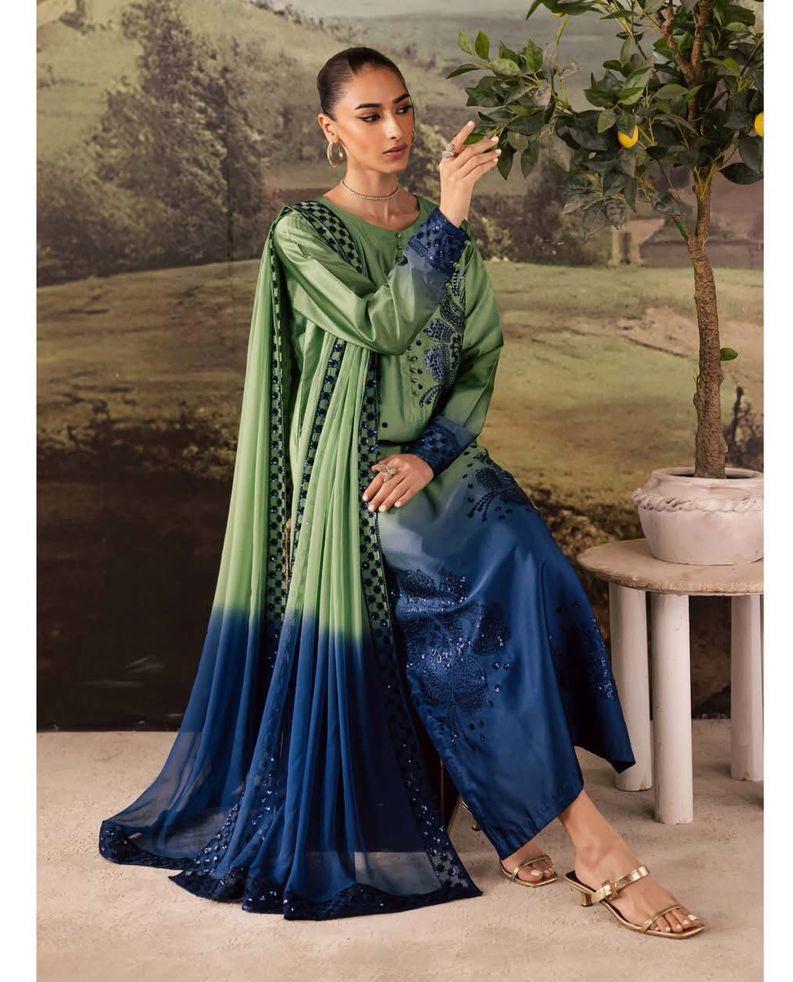 NUREH TWO BLOSSOM 2026 LUXURY SILK COLLECTION| UNSTITCHED MASTER REPLICA| TOP PAKISTANI DRESS BY SHAEBIZ