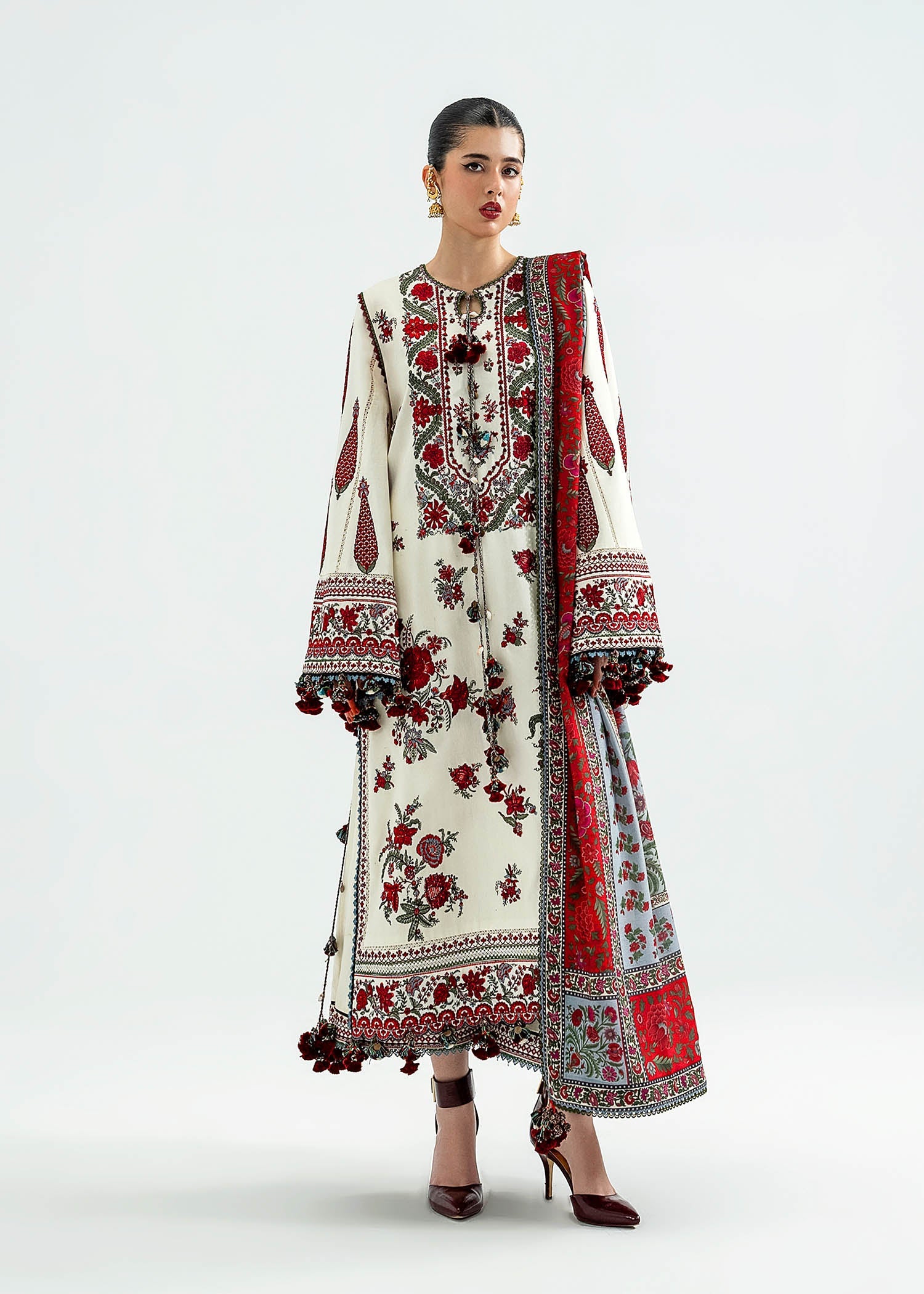 HUSSAINN REHAR LUXURY WHITE KHADDER WINTER COLLECTION| UNSTITCHED LATEST COLLECTION| TOP PAKISTANI DRESS BY SHAEBIZ