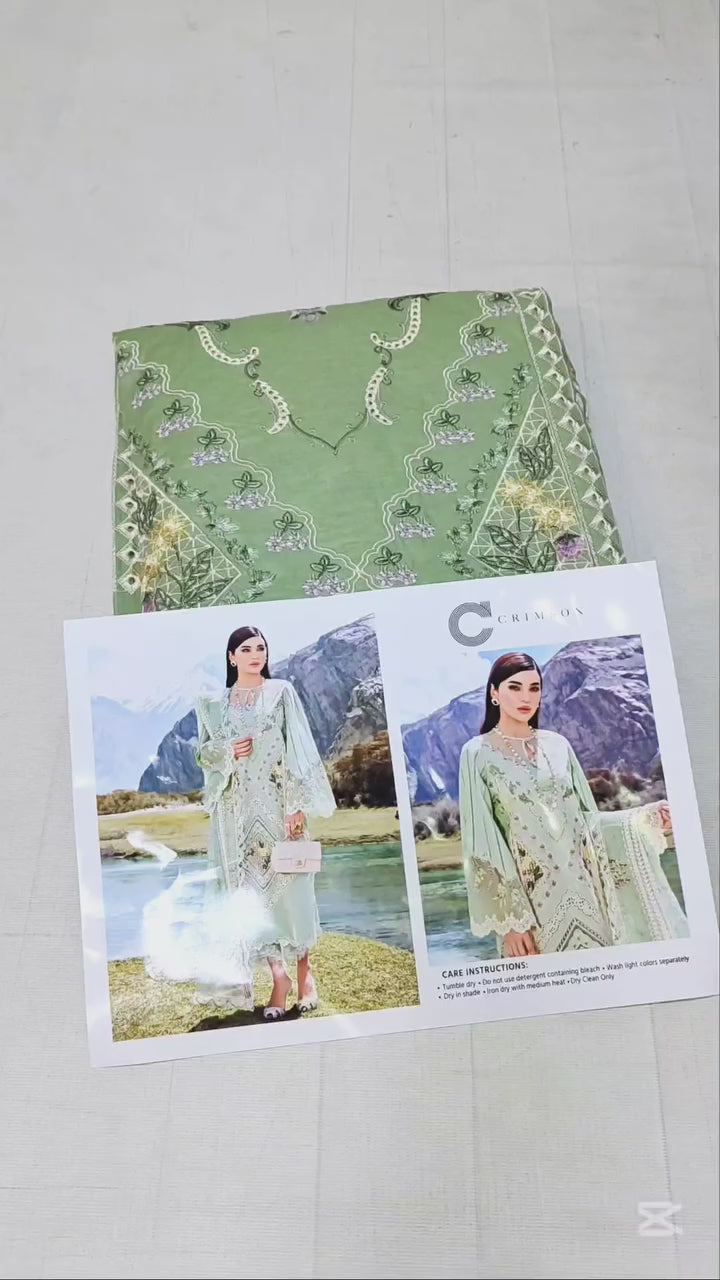 CRIMSON CHICKEN KARI LAWN DRESS| UNSTITCHED LAWN COLLECTION 2025|TOP PAKISTANI DRESS BY SHAEBIZ