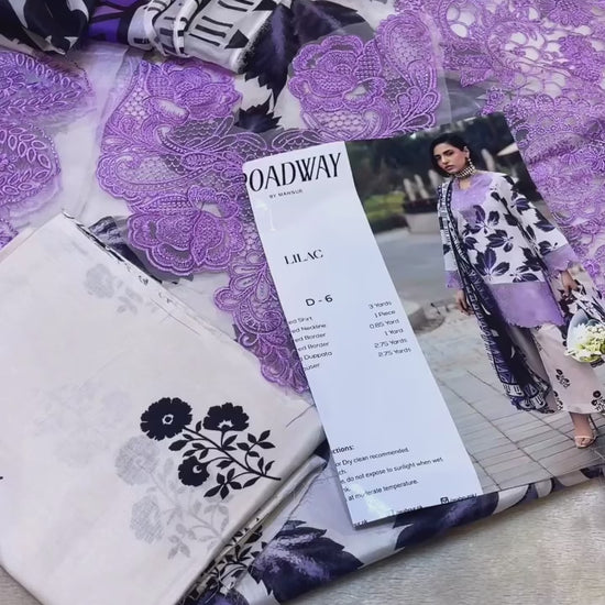 PURPLE LAWN PRINTED DRESS