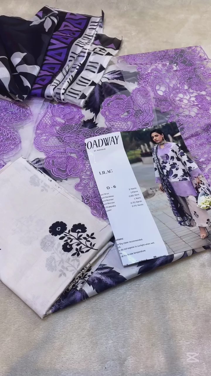 PURPLE LAWN PRINTED DRESS
