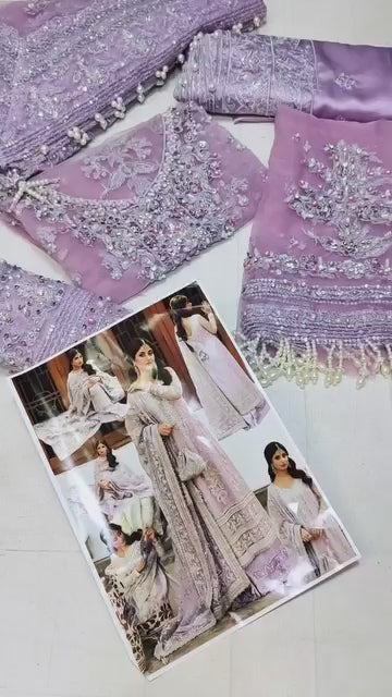 FAIZA SAQLAIN SAJJAL ALI LARWISH | TOP PAKISTANI DRESS BY SHAEBIZ