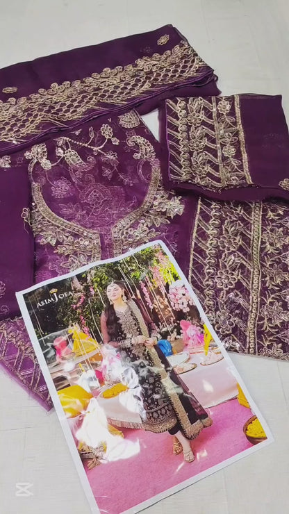 ASIM JOFA CHIFFON PARTY WEAR COLLECTION| UNSTITCHED 3 PCS BY SHAEBIZ