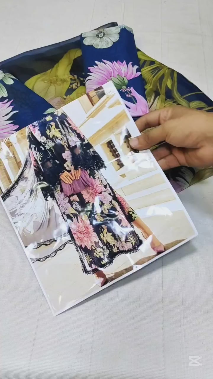 MARIA B  NAVY BLUE FALL EDIT EID COLLECTION| 2025 LATEST COLLECTION| TOP PAKISTANI DRESS BY SHAEBIZ