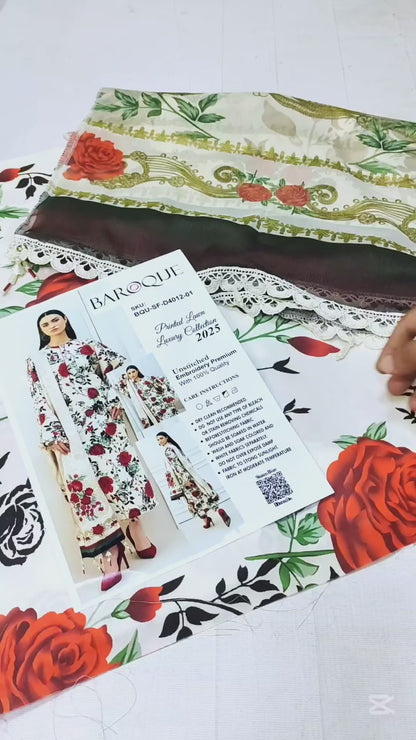 BAROQUE LATEST DIGITAL PRINTED LAWN COLLECTION| UNSTITCHED EID COLLECTION| TOP PAKISTANI DRESS BY SHAEBIZ