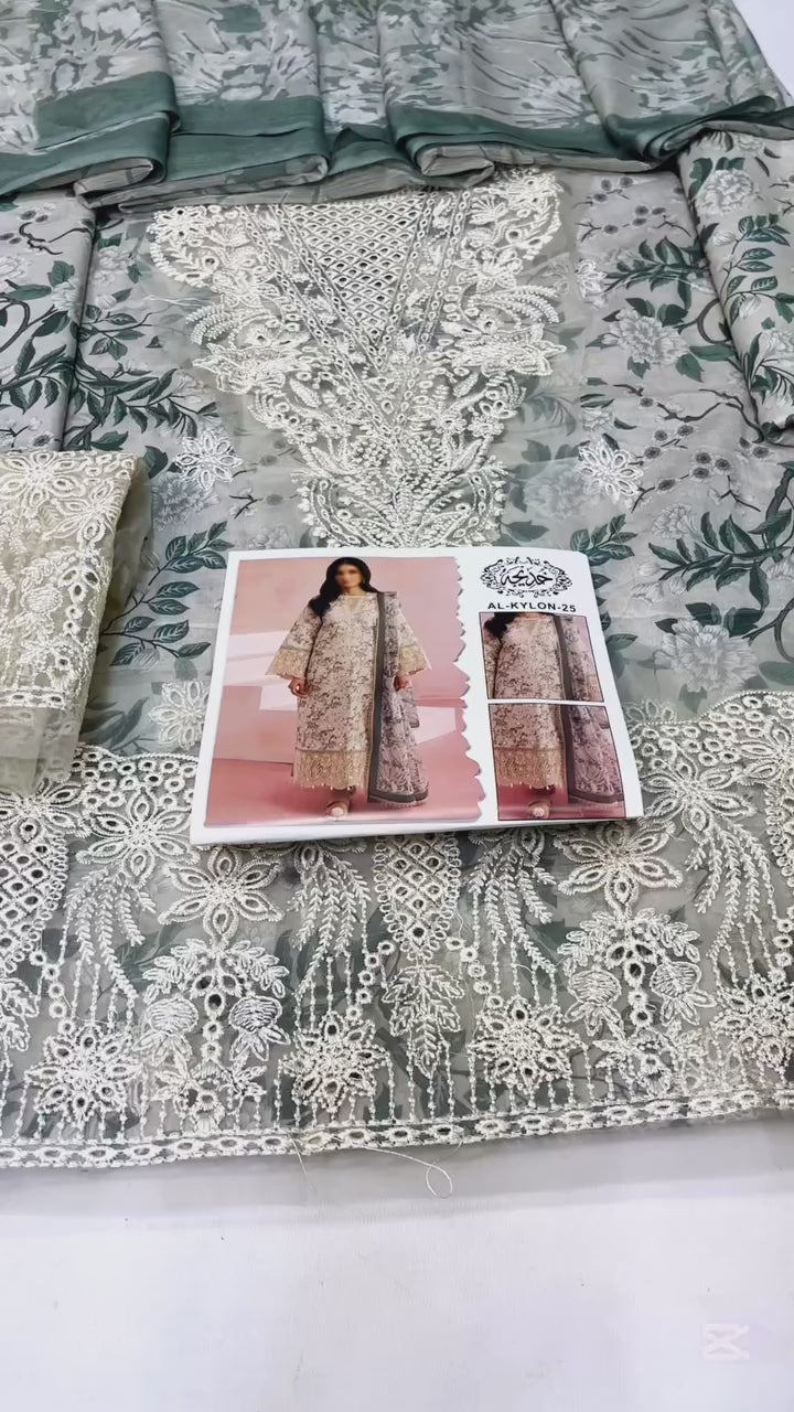 AFROZEH JUNOON CHICKEN KARI LAWN COLLECTION|TOP PAKISTANI DRESS BY SHAEBIZ