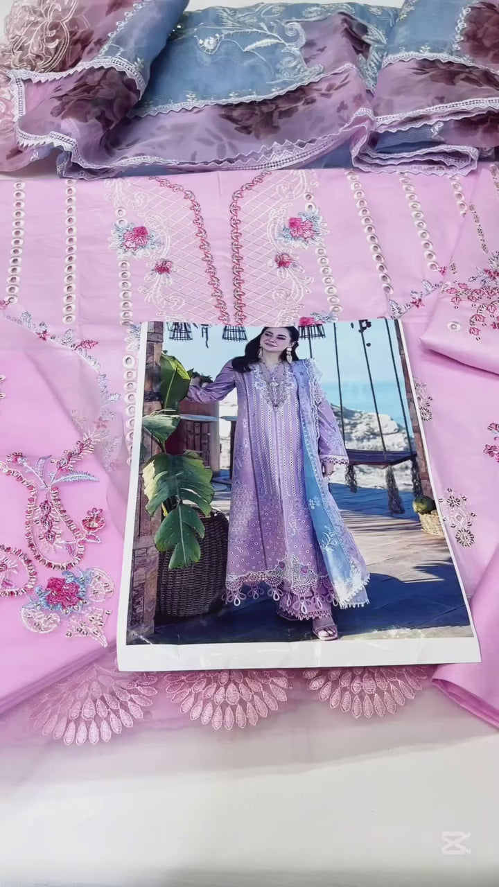 SAHIL KINARE BY QALAMKAR| HANIA AMIR | EMBROIDERED LAWN DRESS BY SHAEBIZ