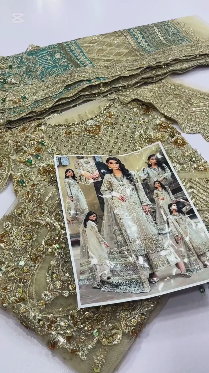 IMROZIA ROYAL EMBRACE LUXURY WEDDING EDITION| UNSTITCHED MASTER REPLICA| TOP PAKISTANI DRESS BY SHAEBIZ