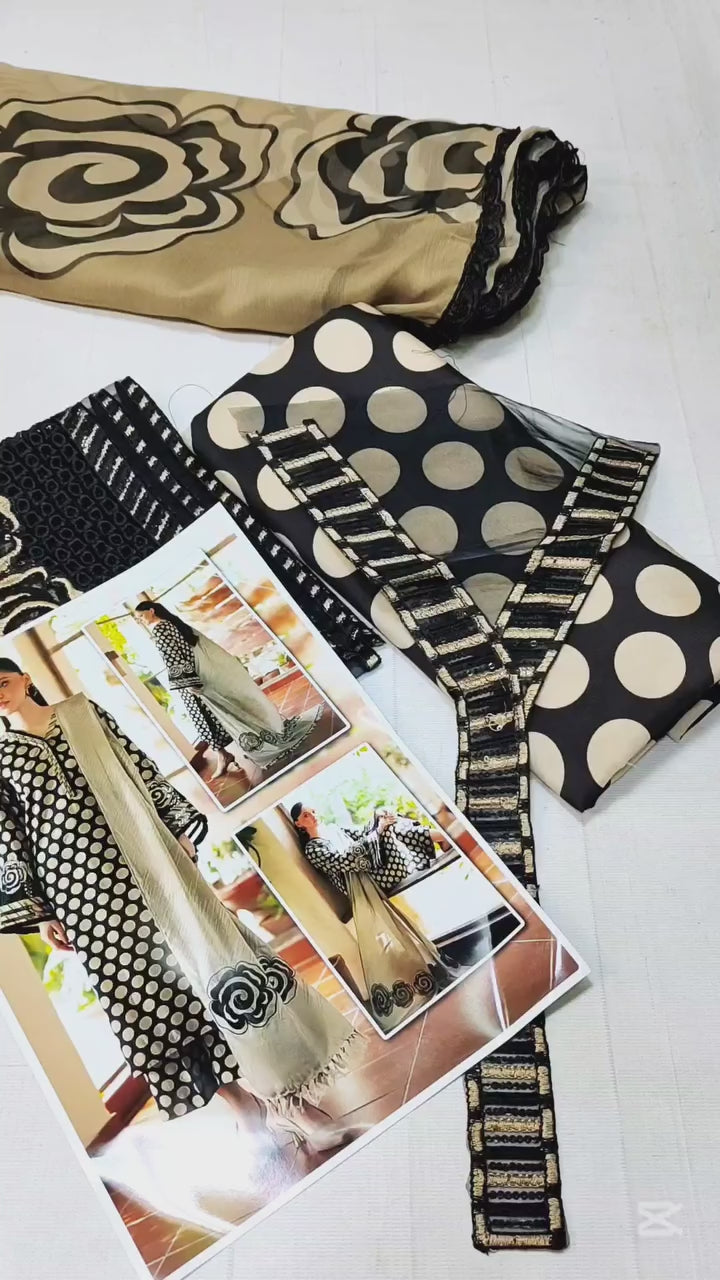 BAROQUE EMBROIDERED SWISS LAWN COLLECTION| UNSTITCHED 3PCS BY SHAEBIZ