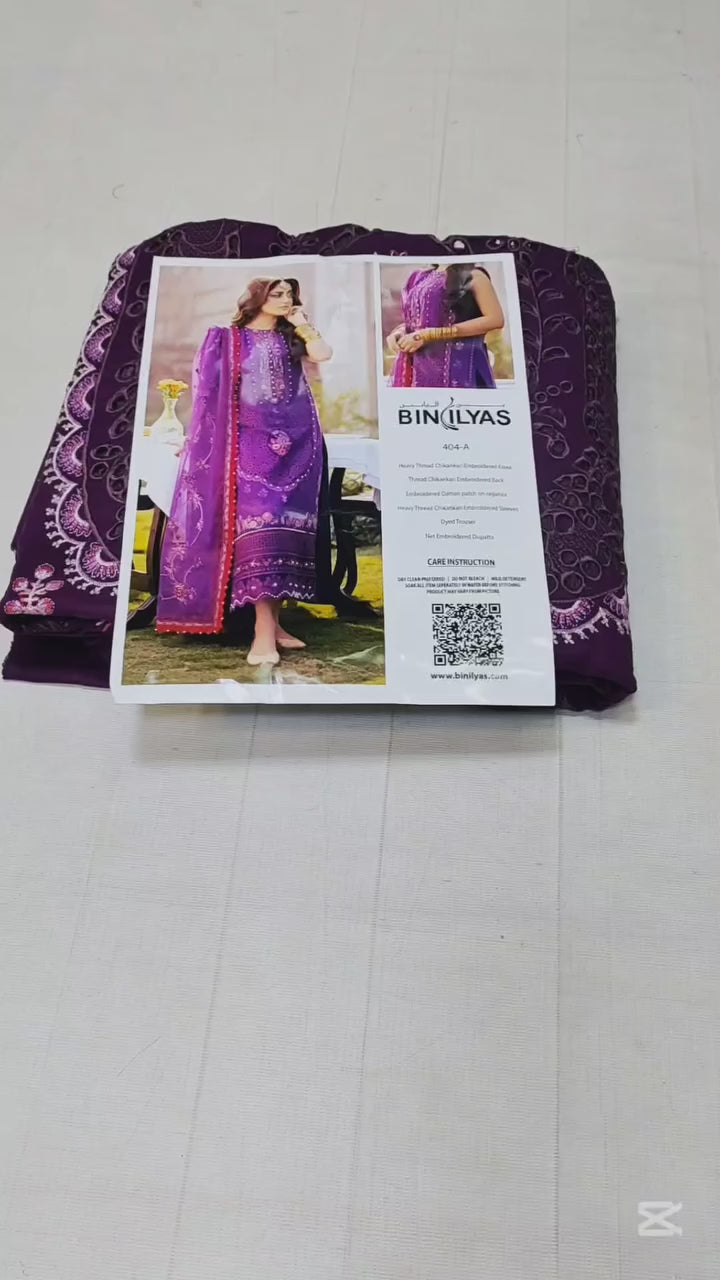 BIN ILYAS PURPLE LUXURY LAWN COLLECTION| SAJAL ALI| TOP PAKISTANI DRESS BY SHAEBIZ
