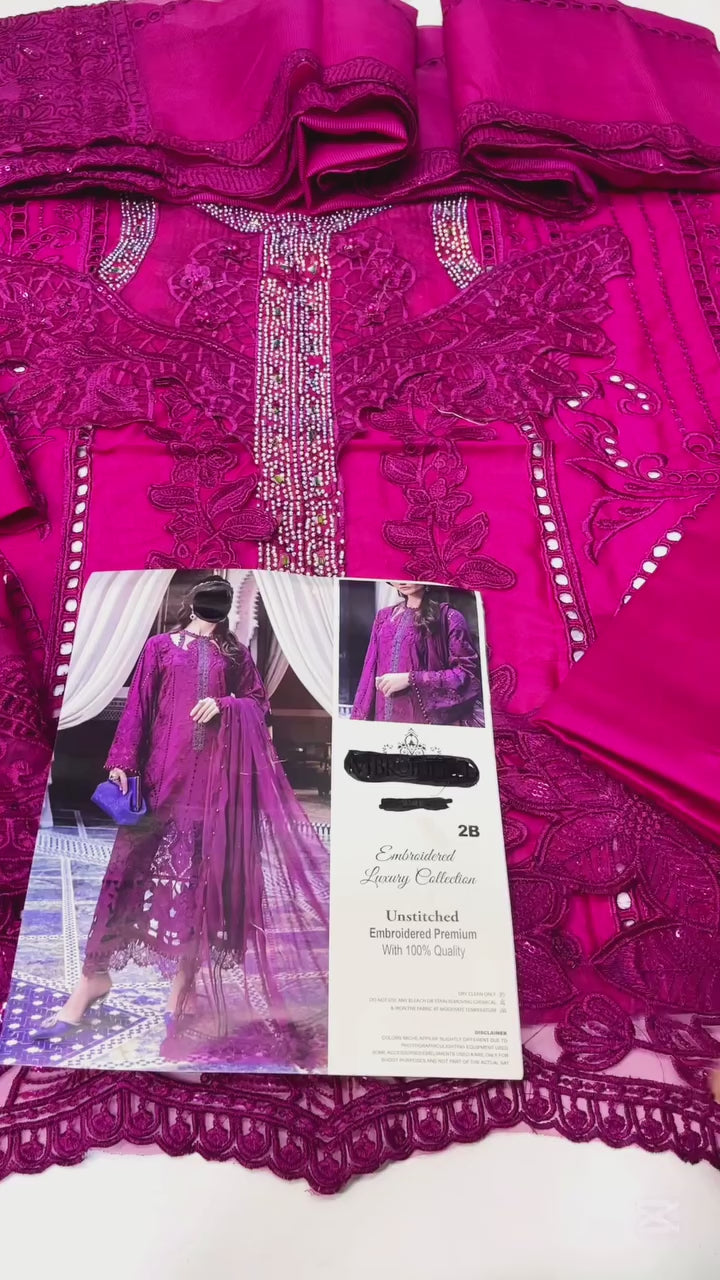 MARIA B  EMBROIDERED LAWN DRESS| 2025 LATEST COLLECTION | TOP PAKISTANI DRESS BY SHAEBIZ