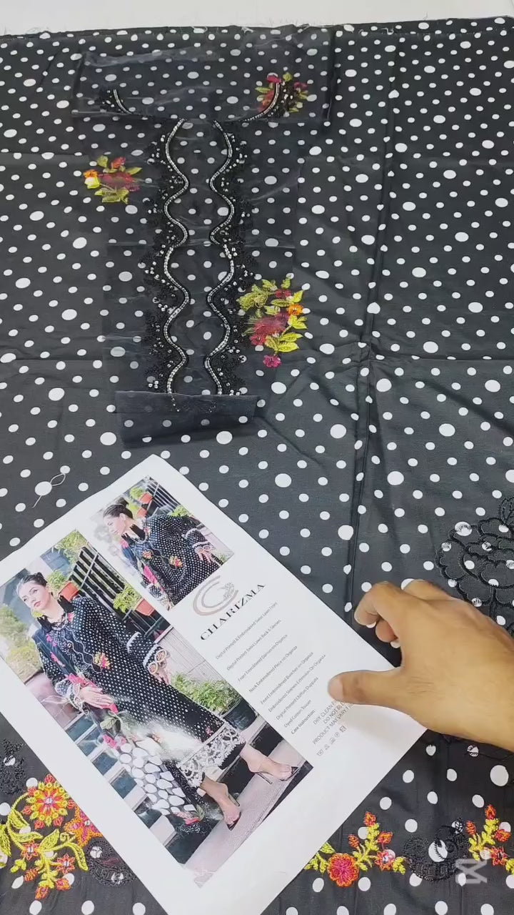 CHARIZMA LATEST BLACK SWISS LAWN COLLECTION| EID COLLECTION 2025| TOP PAKISTANI DRESS BY SHAEBIZ