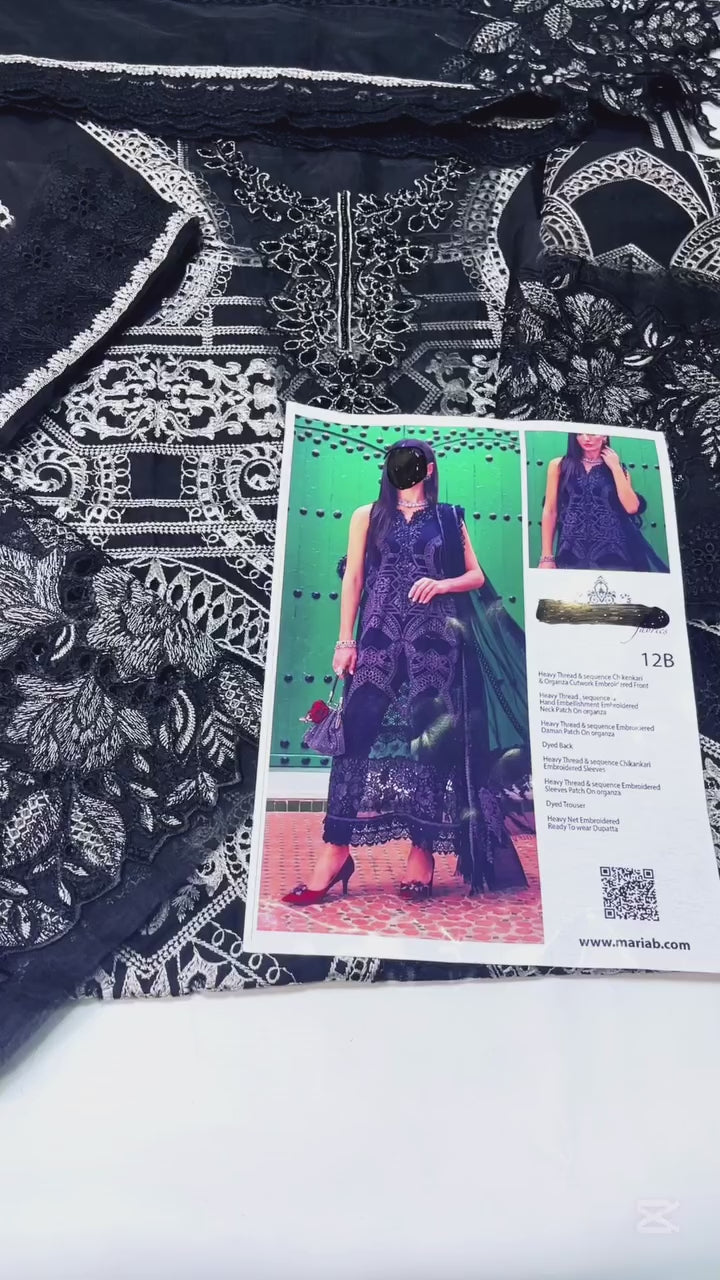 MARIA B EMBROIDERED LATEST LAWN COLLECTION | UNSTITCHED PARTY WEAR| TOP PAKISTANI DRESS BY SHAEBIZ